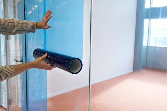 پنجره شیشه ای آبی شفاف فیلم خود چسب محافظ شفاف 60 سانتی متر x 100 متر / 200 متر لایه برداری بدون باقی مانده